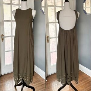 Mirth Ica High Neck Cut-Out Hem Midi Dress